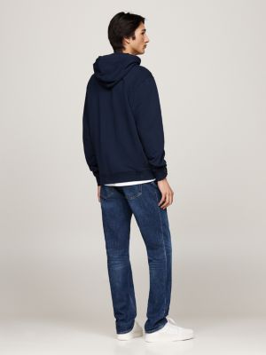 blue graffiti signature logo hoody for men tommy jeans