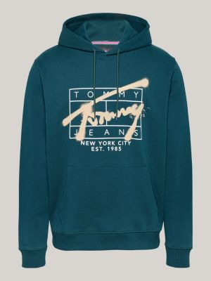 Graffiti Signature Logo Hoody Green Tommy Hilfiger