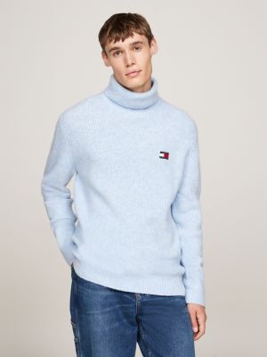 jersey de corte slim con cuello vuelto blue de hombres tommy jeans