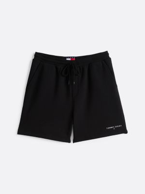 schwarz sweat-shorts mit aufgesticktem logo für herren - tommy jeans