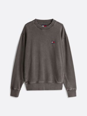 grey crew neck relaxed sweatshirt for men tommy jeans