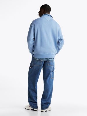 blue crew neck relaxed sweatshirt for men tommy jeans