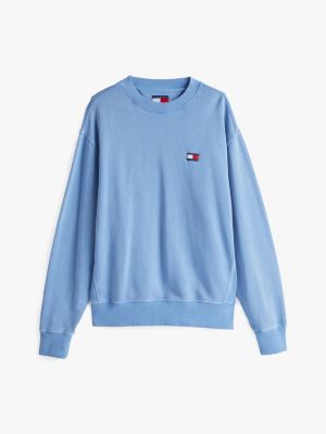 blue crew neck relaxed sweatshirt for men tommy jeans