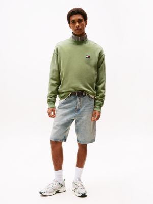 sweat décontracté à badge vert pour hommes tommy jeans