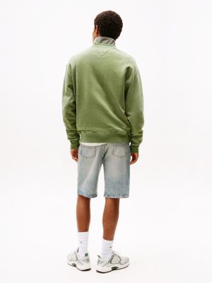 sweat décontracté à badge vert pour hommes tommy jeans