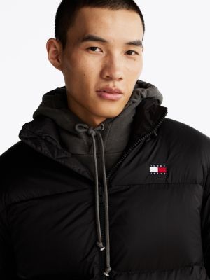 black down alaska puffer jacket for men tommy jeans