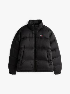 black down alaska puffer jacket for men tommy jeans