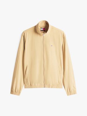 yellow lightweight funnel neck windbreaker for men tommy jeans