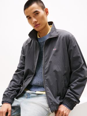 zwart lichtgewicht windbreaker met tunnelkraag voor heren - tommy jeans