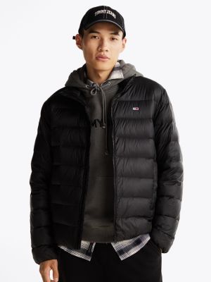 black leichtgewichtige wasserabweisende jacke für herren - tommy jeans