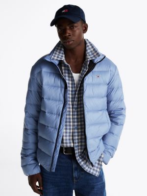 blue leichtgewichtige wasserabweisende jacke für herren - tommy jeans