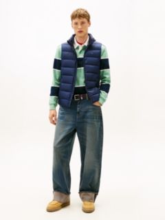 Flag Embroidery Down Gilet — Blue 3
