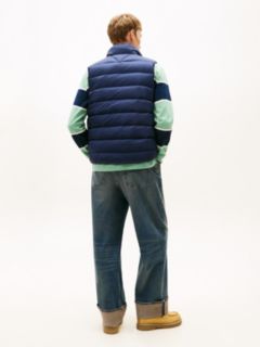 Flag Embroidery Down Gilet — Blue 4
