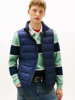 Flag Embroidery Down Gilet — Blue 1