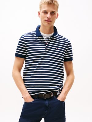 multi slim fit polo met vlagpatch voor heren - tommy jeans