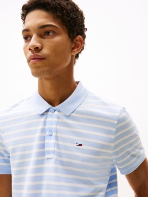 kolorowy wąska koszulka polo z naszywką z flagą dla mężczyźni - tommy jeans