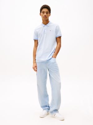 meerdere kleuren slim fit polo met vlagpatch voor heren - tommy jeans