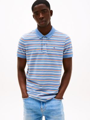 polo ajusté à écusson drapeau plusieurs couleurs pour hommes tommy jeans