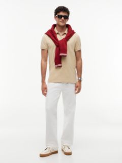 Tommy Flag Slim Fit Pique Polo Shirt — Beige 2