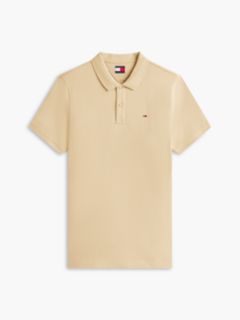 Tommy Flag Slim Fit Pique Polo Shirt — Beige 5