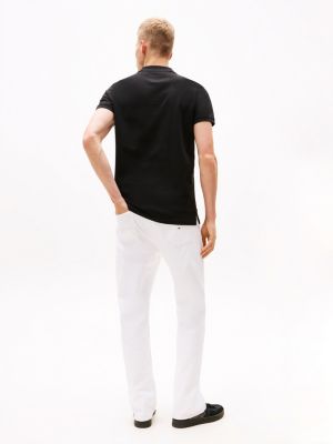 black flag patch slim fit polo shirt for men tommy jeans