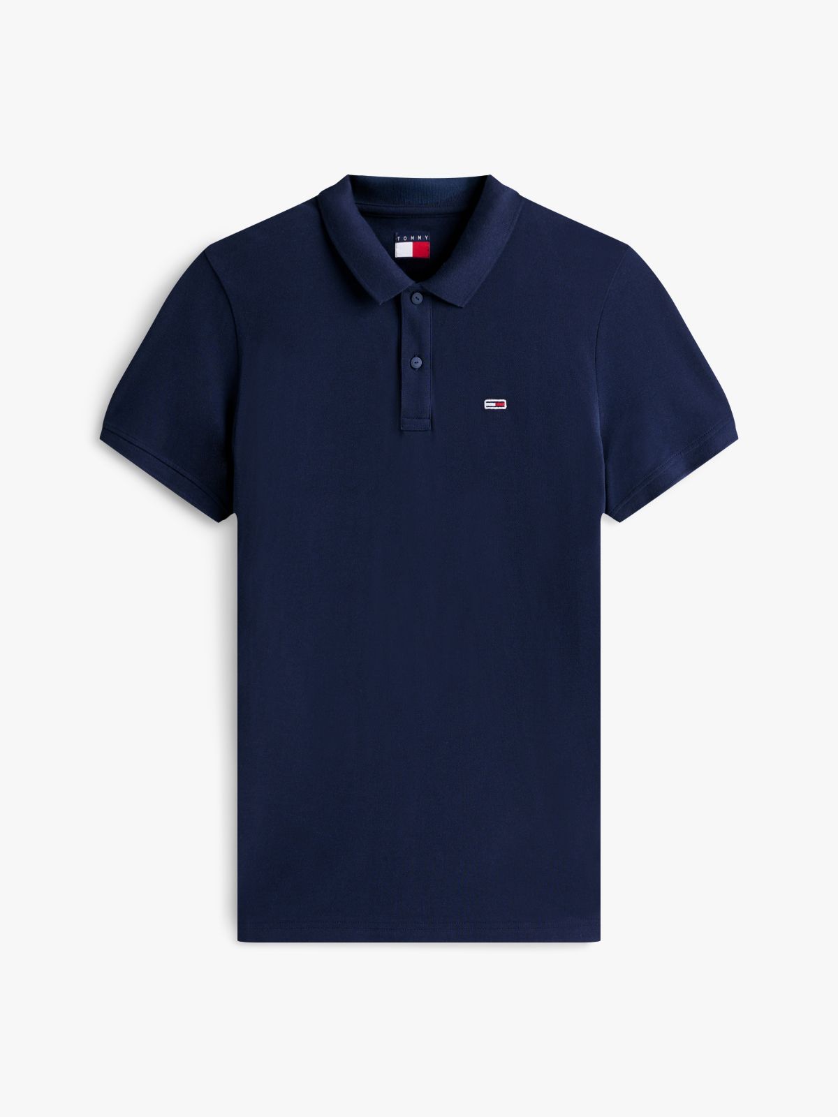 Tommy Flag Slim Fit Pique Polo Shirt — Blue