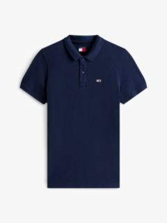 Tommy Flag Slim Fit Pique Polo Shirt — Blue 5