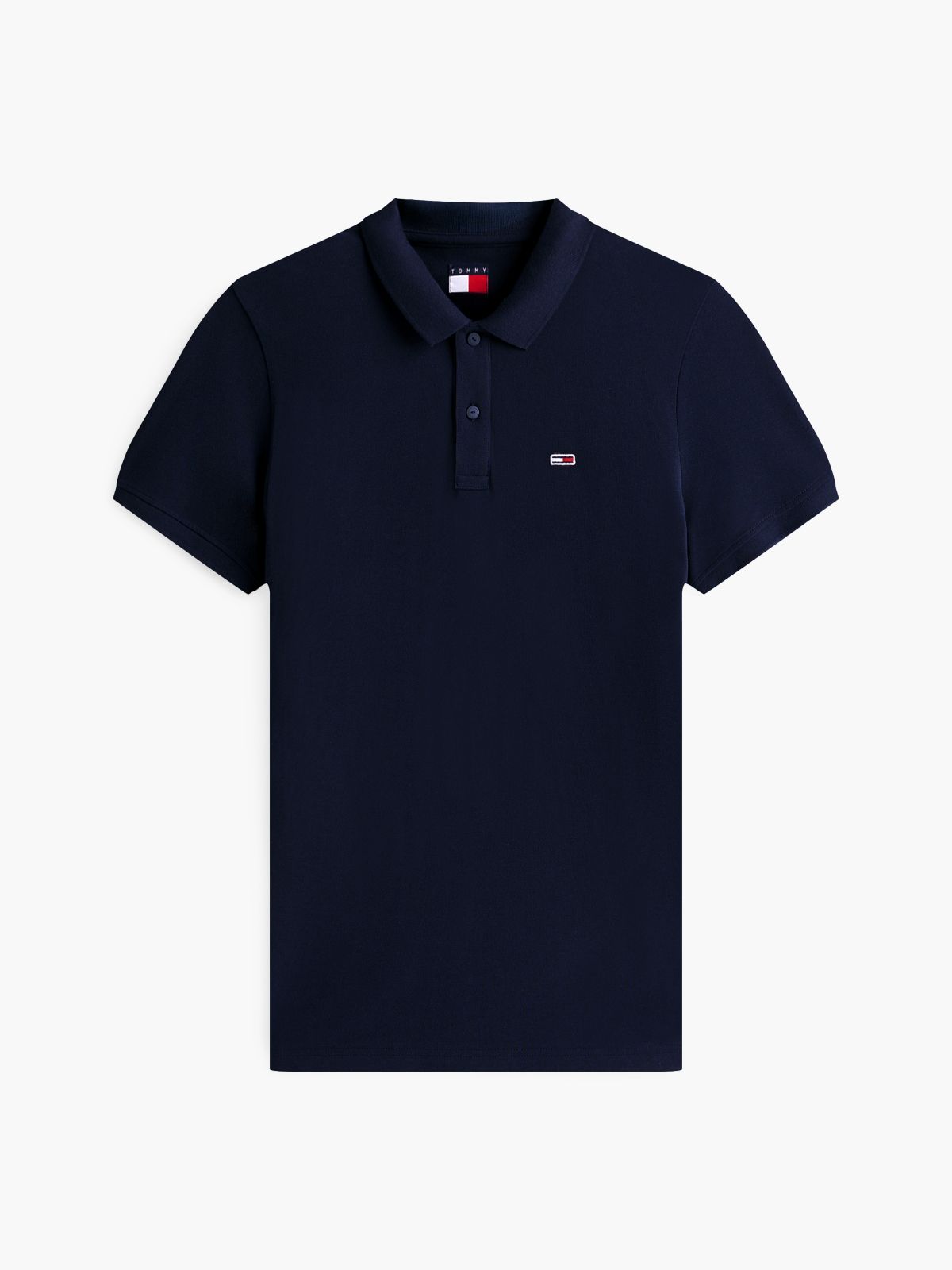 Tommy Flag Slim Fit Pique Polo Shirt — Blue