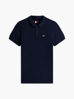 Tommy Flag Slim Fit Pique Polo Shirt — Blue 6