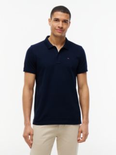 Tommy Flag Slim Fit Pique Polo Shirt — Blue 1
