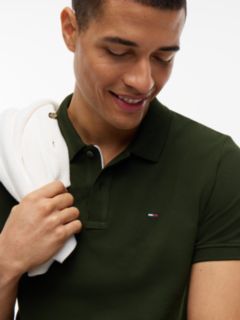 Tommy Flag Slim Fit Pique Polo Shirt — Green 3