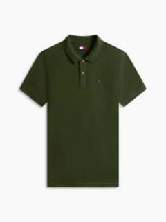 Tommy Flag Slim Fit Pique Polo Shirt — Green 5