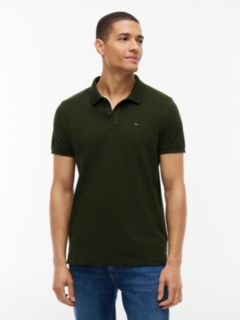 Tommy Flag Slim Fit Pique Polo Shirt — Green 1