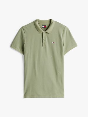 khaki flag slim polo shirt for men tommy jeans