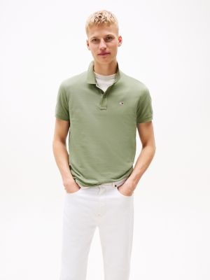 khaki flag slim polo shirt for men tommy jeans