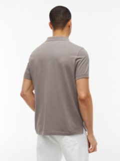 Tommy Flag Slim Fit Pique Polo Shirt — Grey 4