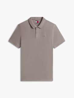 Tommy Flag Slim Fit Pique Polo Shirt — Grey 6
