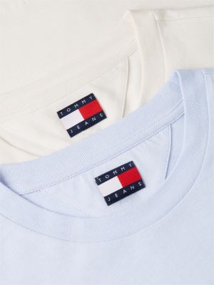 multi 2-pack tommy flag extra slim t-shirts for men tommy jeans