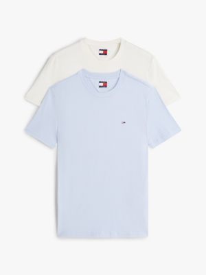  2-pack tommy flag extra slim t-shirts for men tommy jeans