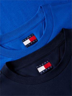 multi 2-pack tommy flag extra slim t-shirts for men tommy jeans