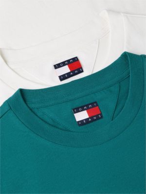 multi 2-pack tommy flag extra slim t-shirts for men tommy jeans