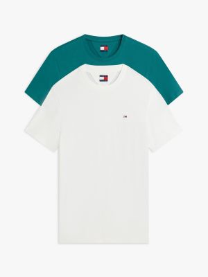 multi 2-pack tommy flag extra slim t-shirts for men tommy jeans