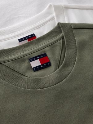 multi 2-pack tommy flag extra slim t-shirts for men tommy jeans