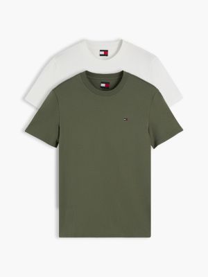 multi 2-pack tommy flag extra slim t-shirts for men tommy jeans