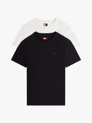 multi 2-pack tommy flag extra slim t-shirts for men tommy jeans