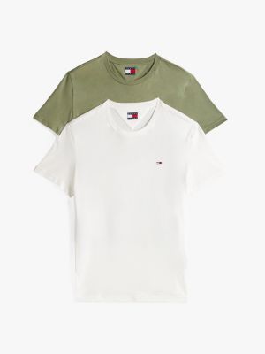 pack de 2 camisetas de corte extra slim multi de hombres tommy jeans