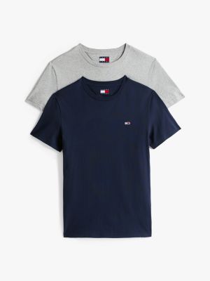 lot de 2 t-shirts extra slim en jersey plusieurs couleurs pour hommes tommy jeans