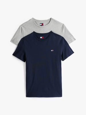 meerdere kleuren set van 2 extra slim fit jersey t-shirts voor heren - tommy jeans