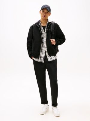 pantaloni isaac regular fit in twill black da uomini tommy jeans