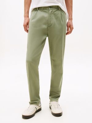 pantaloni isaac regular fit in twill khaki da uomini tommy jeans